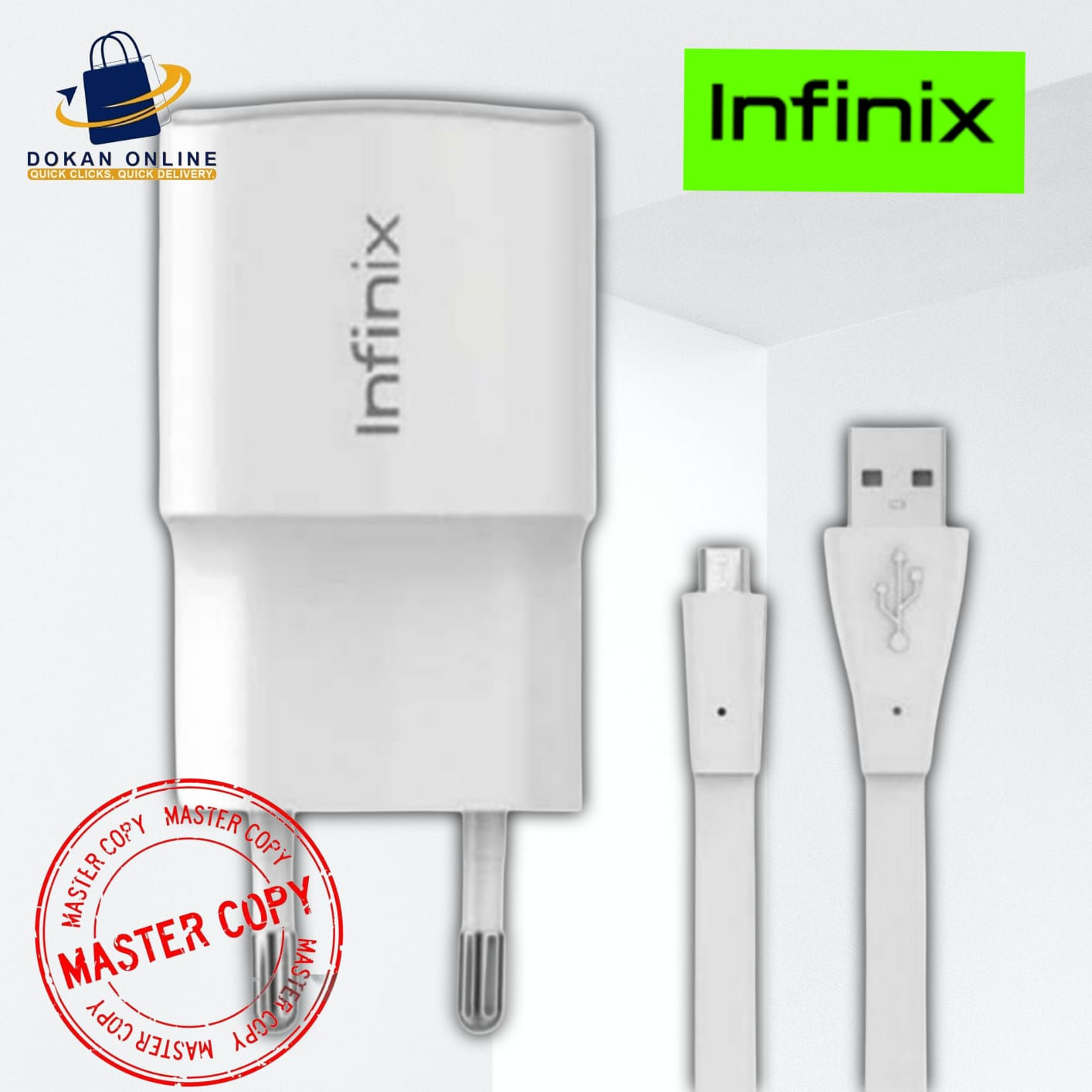 INFINIX Original Mini Fast Charger With Free Data Cable