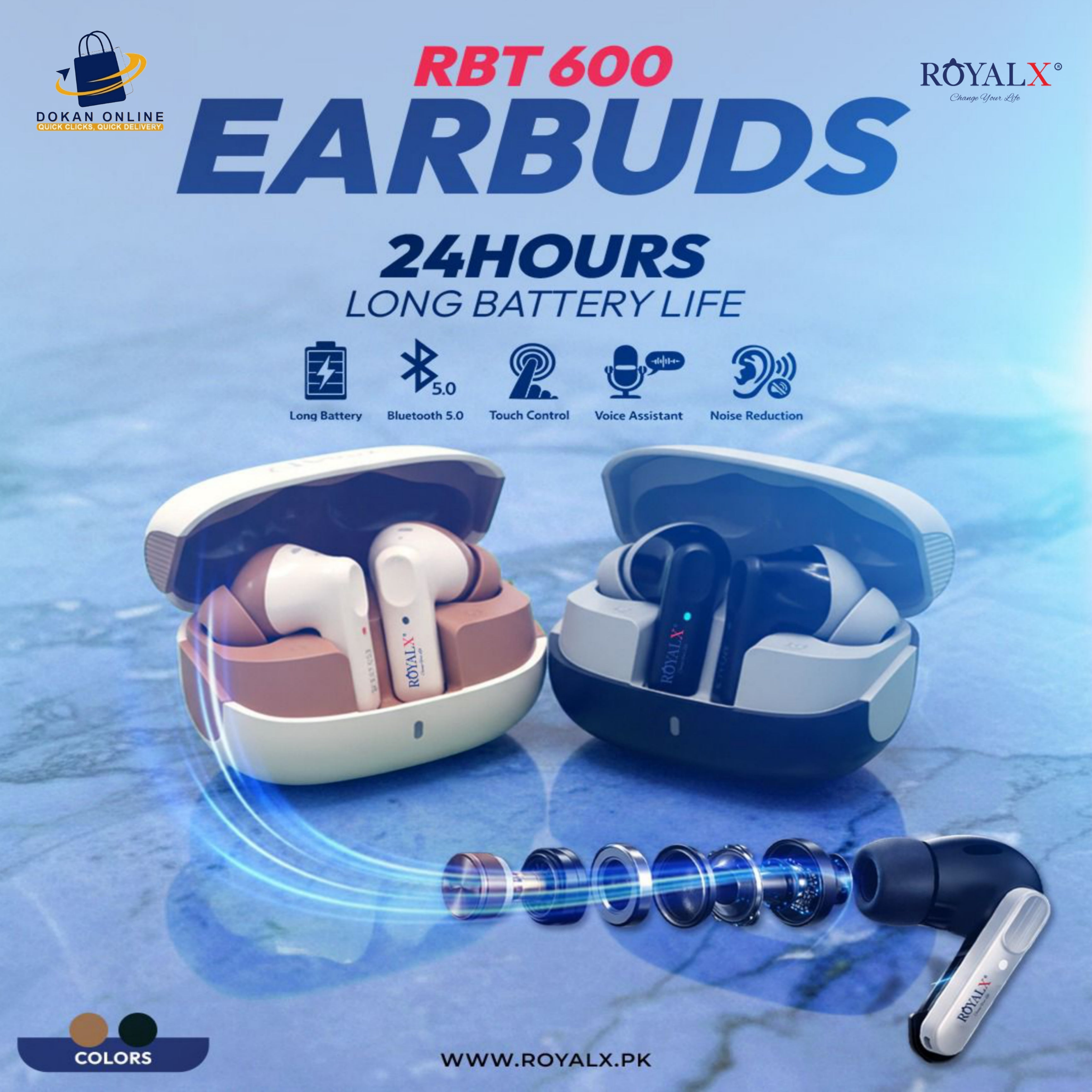 ROYAL X RBT-600 Wireless Earbuds