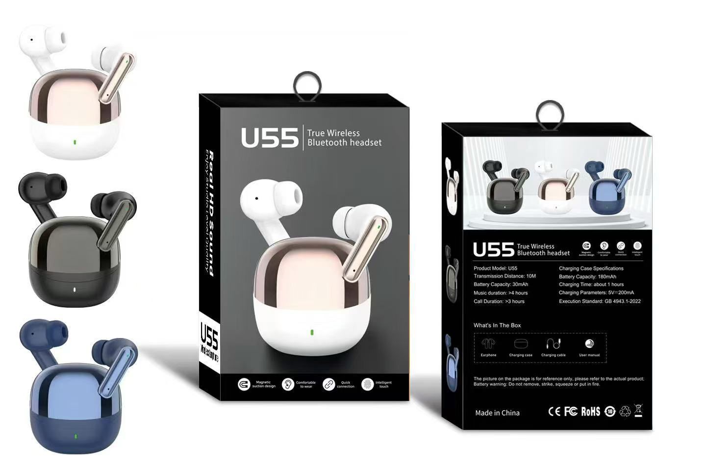 True Wireless Headset Earbuds U55